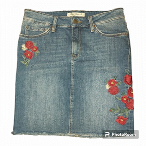 Mavi Jeans Co. Cotton Blend Embroidered Skirt - Size XS